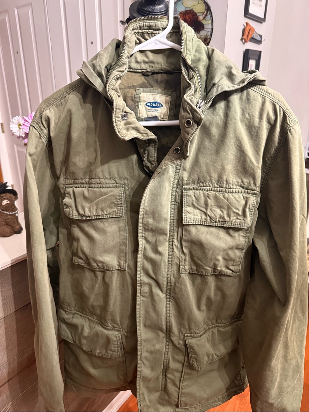 Old Navy Olive Green Military Field Jacket with Hood